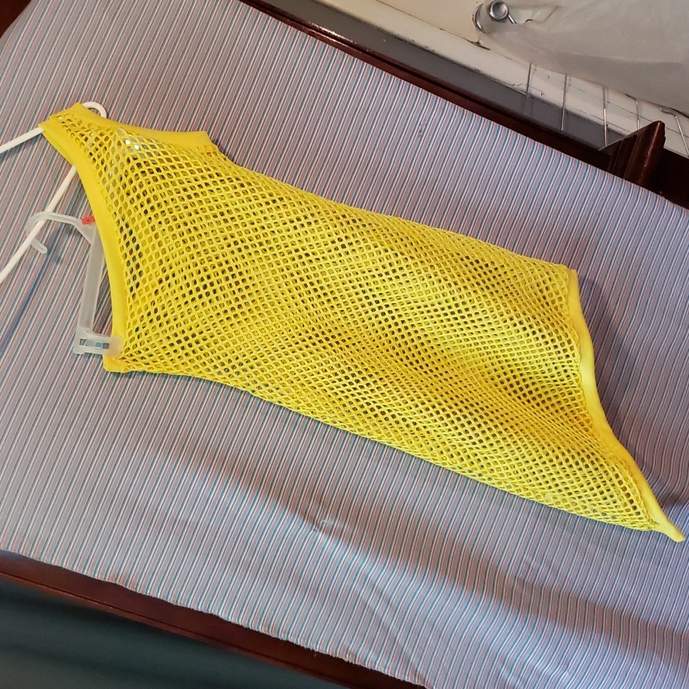 One shoulder fishnet cover up dress